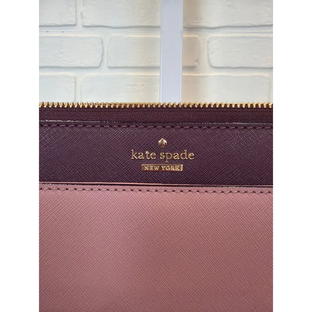 Kate Spade Saffiano Leather Crossbody Bag Mauve Burgundy